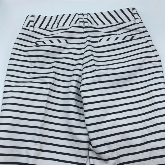 Express Editor Straight Leg Dress Pants Womens  White Black Striped Ankle 0 - Picture 6 of 7
